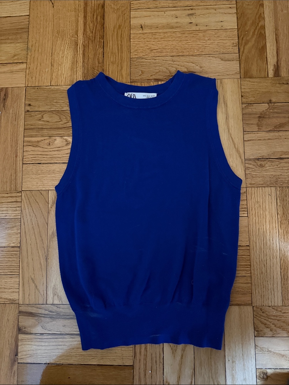 Zara Kids Cobalt Blue Sleeveless Knit Top